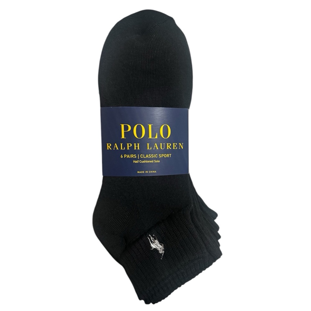 POLO RALPH LAUREN mens Athletic Performance Cotton Ankle Socks - 6pk Size 6-12